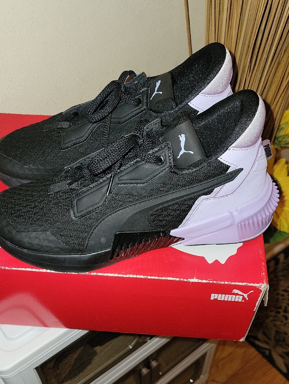 Puma Black and Light Purple Women's Sneakers